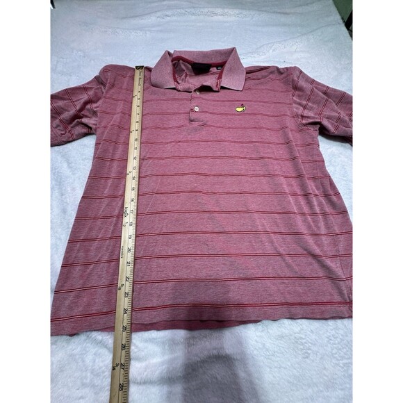 Masters Collection Polo Shirt L Red Striped Embroidered Golf Shirt St Augustine - Picture 7 of 13